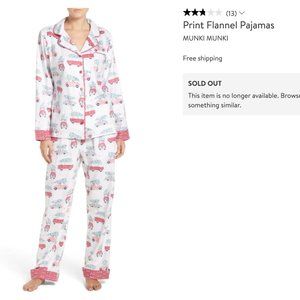 Munki Munki Print Flannel Pajamas - size M